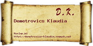 Demetrovics Klaudia névjegykártya