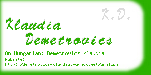 klaudia demetrovics business card